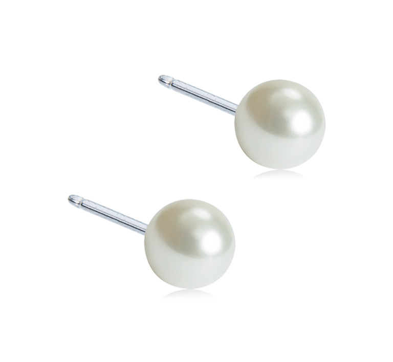 Blomdahl EJ NT Pearl 4 mm White pearl earrings 15-1231-59