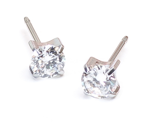 Blomdahl Tiffany White earrings 5mm 15-1404-30 