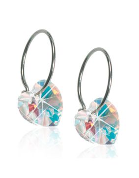 Blomdahl Ring 14mm Heart 10mm, Rainbow earrings
