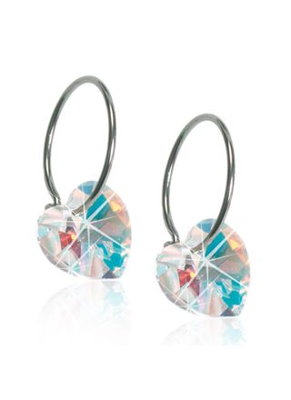 Blomdahl Ring 14mm Heart 10mm, Rainbow earrings 
