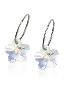 Blomdahl Ring 14mm Flower 12mm, Rainbow earrings
