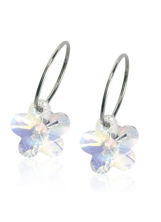 Blomdahl Ring 14mm Flower 12mm, Rainbow earrings 