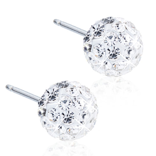 Blomdahl Crystal Ball White earrings 6 mm