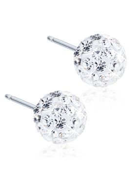 Blomdahl Crystal Ball White earrings 6 mm