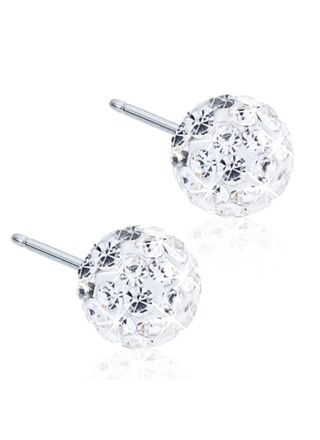 Blomdahl Crystal Ball White earrings 6 mm