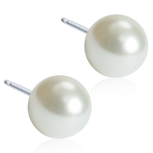 Blomdahl Pearl White earrings 8 mm