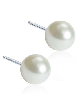 Blomdahl Pearl White earrings 6 mm