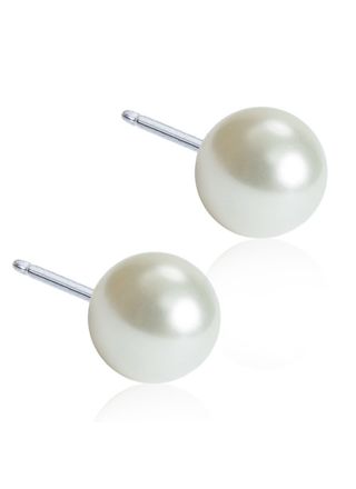 Blomdahl Pearl White earrings 6 mm