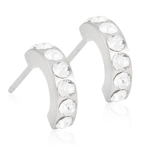 Blomdahl Pendant Brilliance Curved Crystal earrings 10 mm