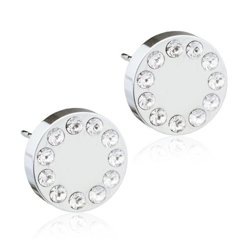 Blomdahl Brilliance Puck Crystal earrings  8mm