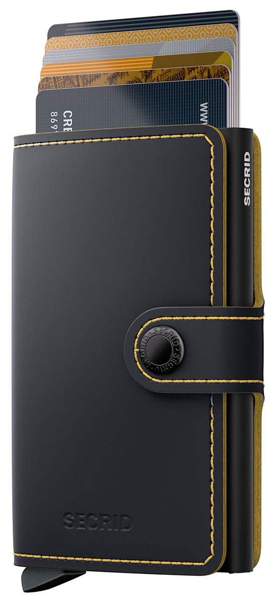 Secrid Miniwallet Matte Black & Ochre