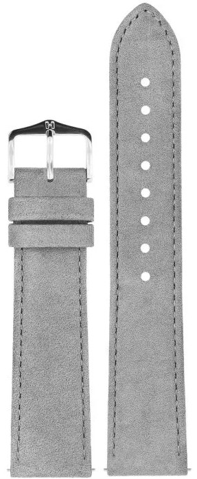 Hirsch Osiris nubuck leather strap gray 034 33 0 30