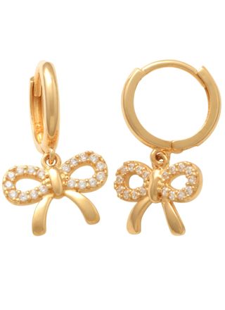 Lykka Symbols bow gold earrings