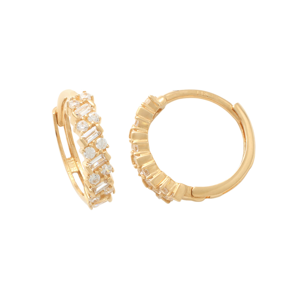 Lykken Casuals gold baguette hoop earrings