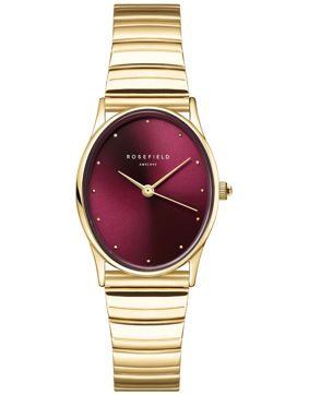 Rosefield Oval Burgundy Half-moon Steel Gold OVGSG-OV15