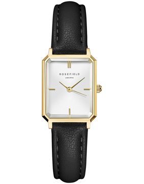 Rosefield Octagon XS White Black Leather Gold OWBLG-O84