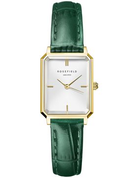 Rosefield Octagon XS White Emerald Leather Gold OWGLG-O86