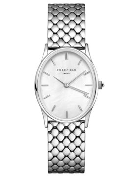 Rosefield The Oval White MOP Steel Silver OWGSS-OV03