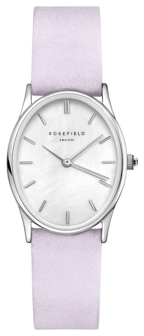 Rosefield The Oval White MOP Lilac Nubuck Silver OWLLS-OV06