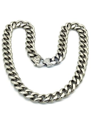 Rocks Steel 13 mm curb chain necklace decorative lock 56 cm P.S.13-56
