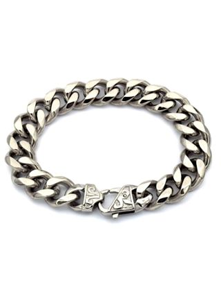 Rocks Steel 15 mm curb chain bracelet decorative lock 23 cm P.S.15-23