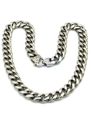 Rocks Steel 15 mm curb chain necklace decorative lock 50 cm P.S.15-50
