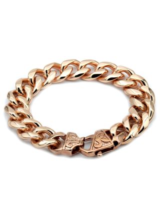 Rocks Steel rose gold colored 13 mm curb chain bracelet 20 cm P.S.R.13-20