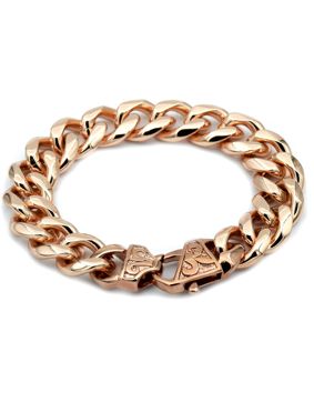 Rocks Steel rose gold colored 15 mm curb chain bracelet 22,5 cm P.S.R.15-22