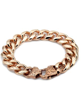 Rocks Steel rose gold colored 15 mm curb chain bracelet 22,5 cm P.S.R.15-22