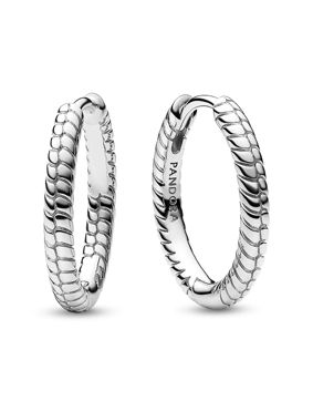 Pandora Moments Small Charm Sterling silver hoops 292728C00