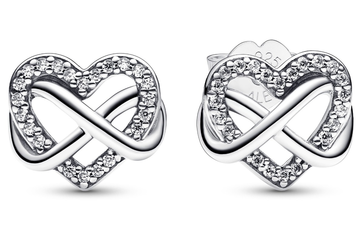 Pandora Moments Sparkling Infinity Heart earrings 292667C01