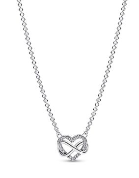 Pandora Moments Sparkling Infinity Heart Sterling silver necklace 392666C01-50