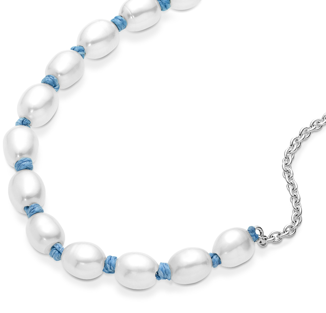 Pandora Moments Freshwater Cultured Pearl Blue Cord Chain