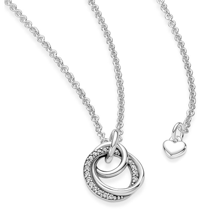 Pandora Outlet Classic Pandora Necklace Pandora Logo Pavé Circle
