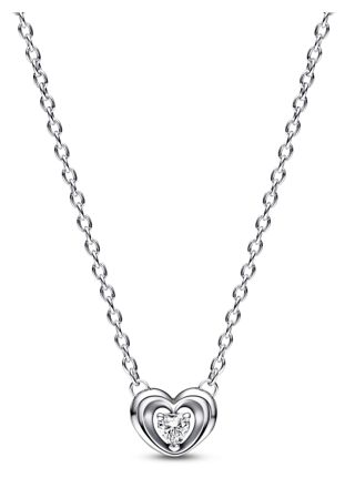 Pandora Moments Radiant Heart & Floating Stone necklace 392494C01-45