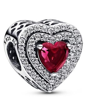 Pandora Timeless Sparkling Red Levelled Heart charm 799218C02