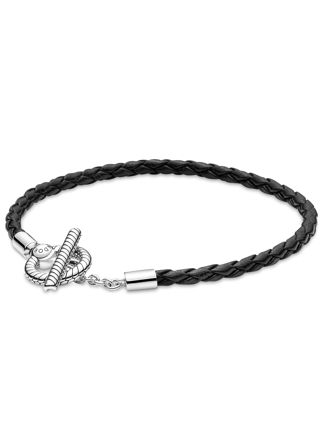 Pandora Moments Braided Leather T-bar Bracelet 591675C01