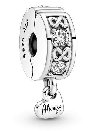Pandora Moments Family Always Pave Sterling silver Fixed clip charm 791151C01