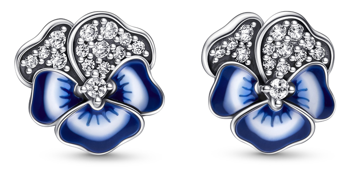 Pandora Moments Blue Pansy Flower earrings 290781C01 watchesonline