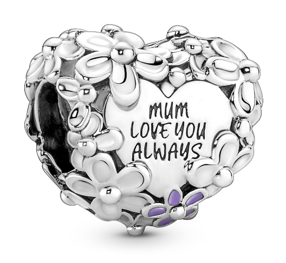 Pandora Moments Mum Daisy Heart Sterling silver charm 791155C01