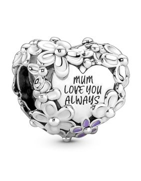 Pandora Moments Mum Daisy Heart Sterling silver charm 791155C01