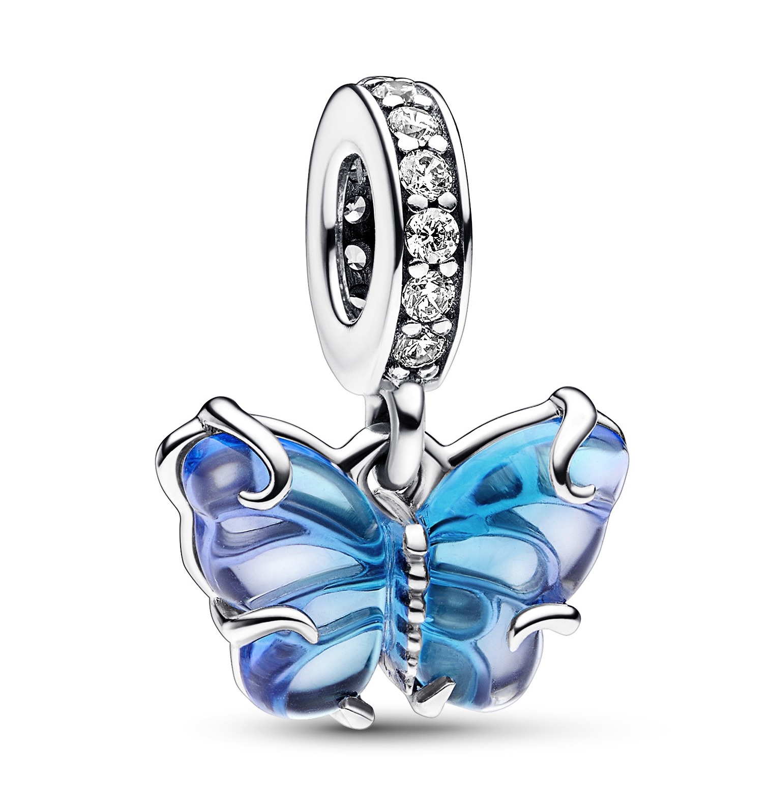 Pandora Moments Blue Murano Glass Butterfly Dangle charm
