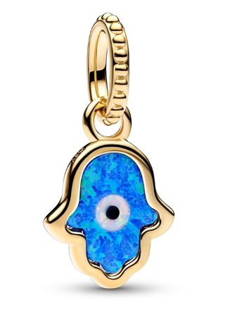 Pandora Moments Opalescent Blue Hamsa Hand Dangle charm 762699C01