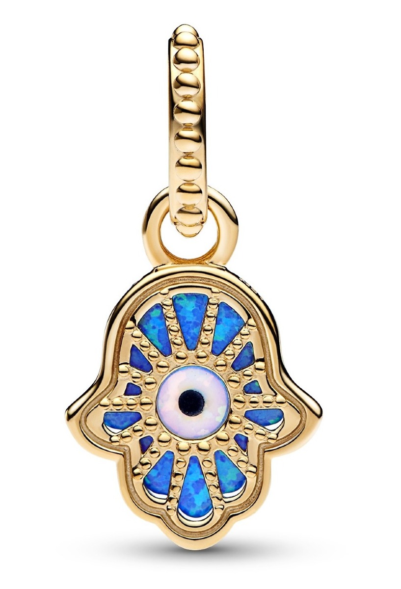 Pandora Moments Opalescent Blue Hamsa Hand Dangle charm 762699C01 watchesonline