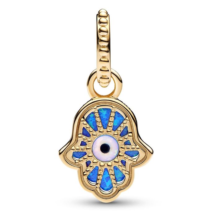 Charm Hamsa Hand Necklace Pandora Pandora Moments Opalescent Blue