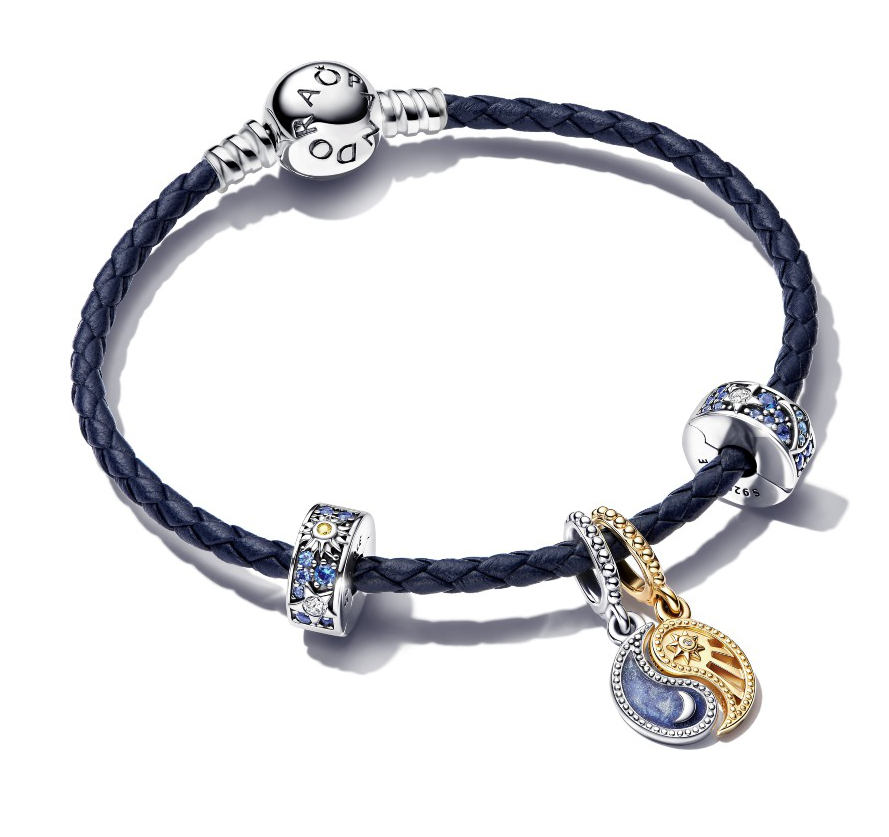 Pandora dark shop blue leather bracelet