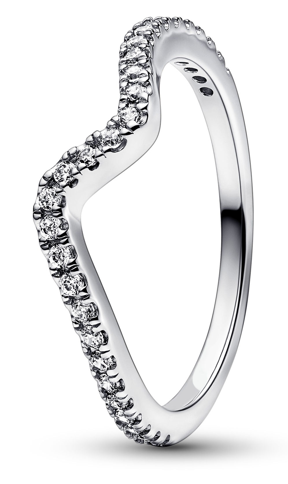 Pandora Timeless Ring Stackable Sparkling Wave Ring Sterling