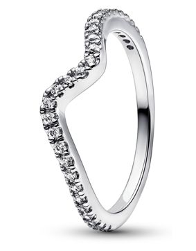 Pandora Timeless Ring Stackable Sparkling Wave Ring Sterling silver ring 192539C01