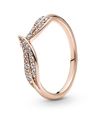 Pandora Sparkling Leaves chevron Ring 189533C01