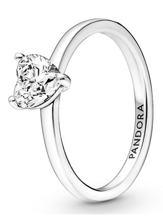 Pandora Stackable Sparkling Heart Solitaire Sterling silver ring 191165C01